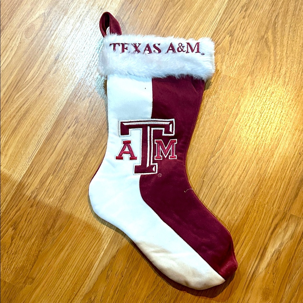 Holiday Christmas Stocking - Maroon and White Texas A&M Aggies